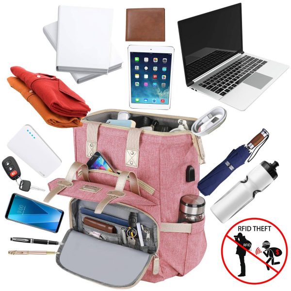 Oxford RFID Anti-Theft USB Travel Diaper Duffel Mommy Bag - Image 8