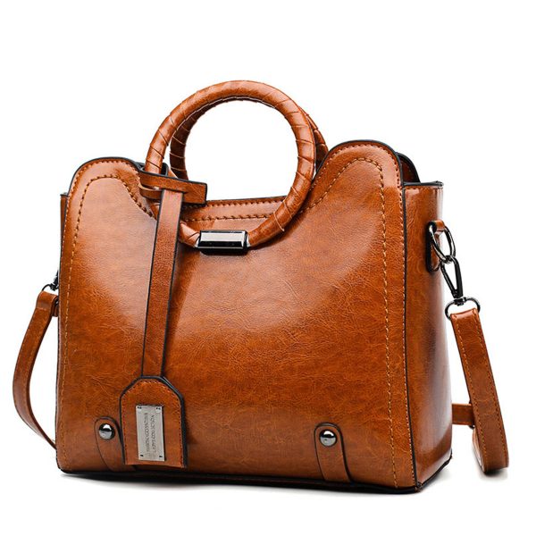 PU woven tote bag handbag for women With a round bracelet