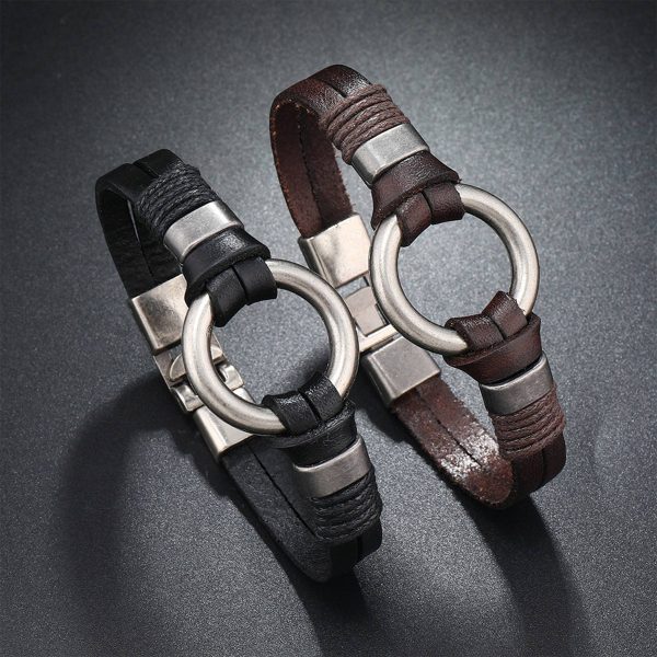 PU Simple and versatile multi-layered braided bracelet - Image 3