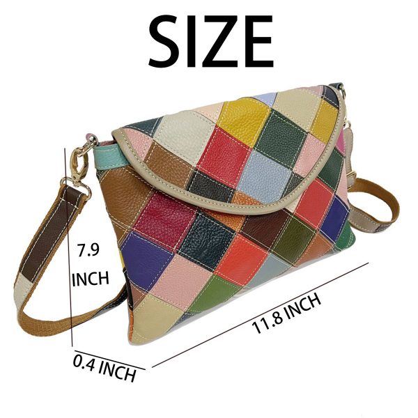 Genuine Leather Lingered panels shoulder cross-body bag - Image 2