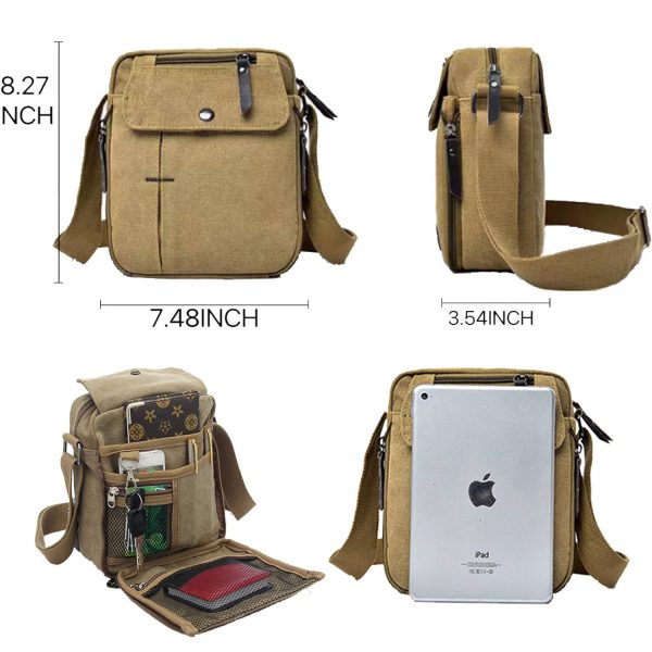 Canvas Small Messenger Casual Shoulder cross-body Bag - Image 3