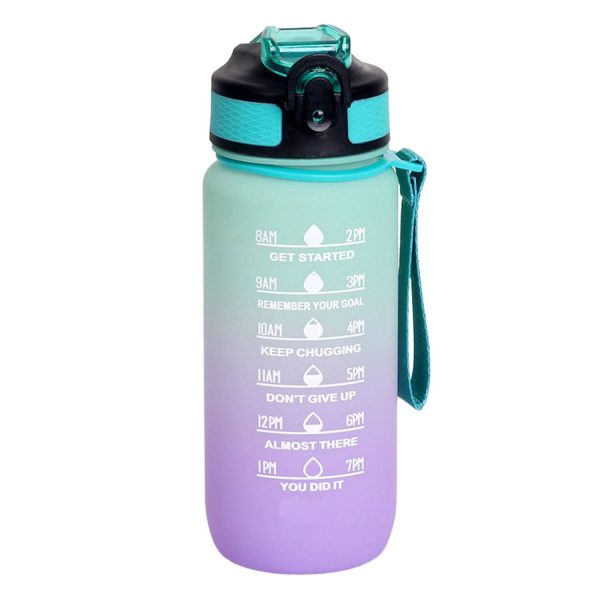 20oz Gradient Plastic Sports Bottle Lockable Straw Lid - Image 3