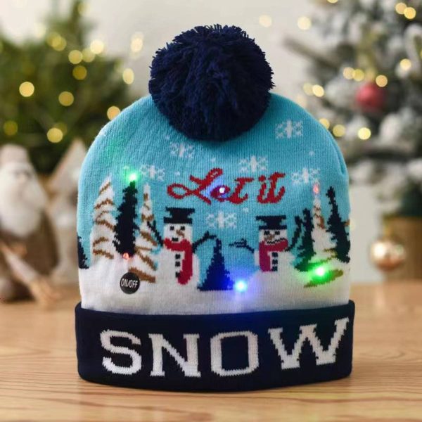 Christmas Hat Beanie with LED Light - Image 3