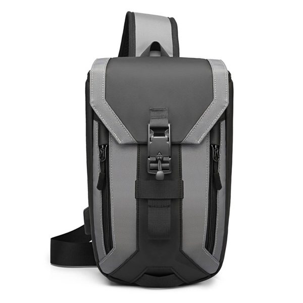 Oxford Waterproof Crossbody Sling Bag With USB Charging Port