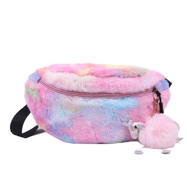 Cotton Stylish and versatile dyed plush belt chest bag