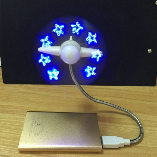 Fun LED Display USB Fan - Flexible & Portable