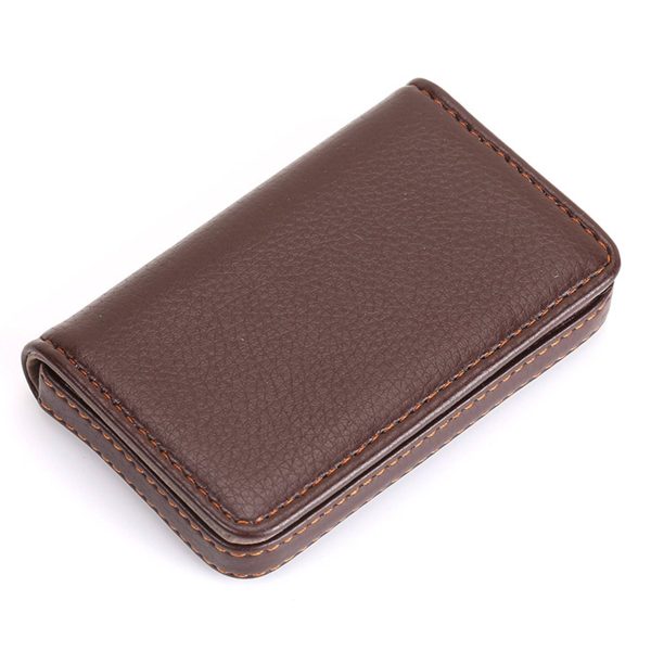 PU leather magnetic business card bag wallet