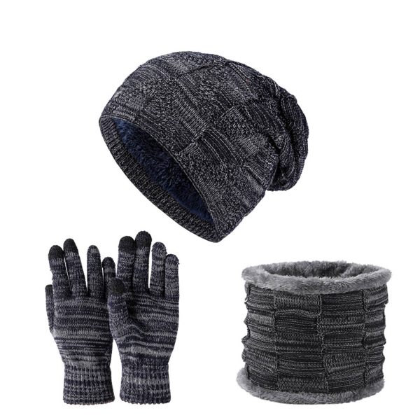 Winter Beanie Hat Scarf and Touch Screen Gloves Set