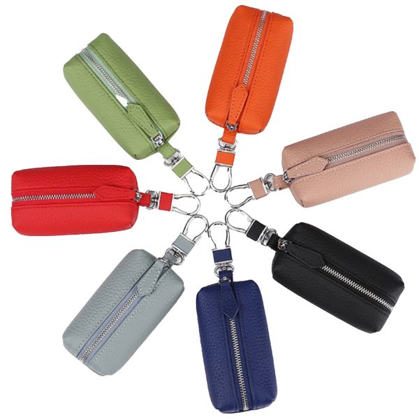 Genuine Leather Car Key Holder with Clip