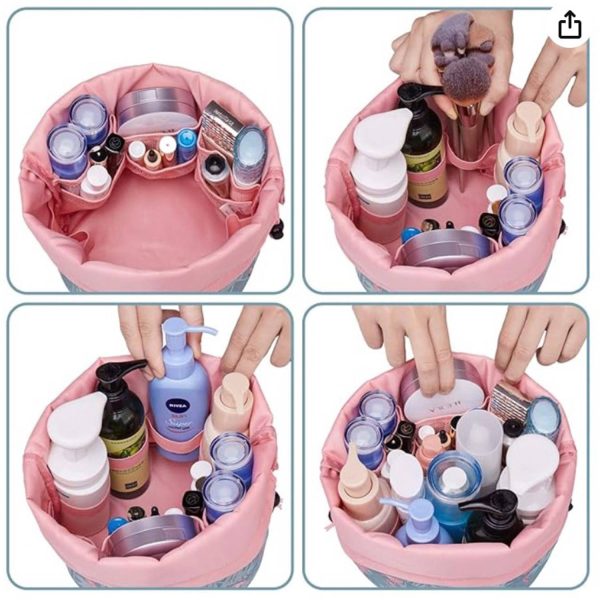 Barrel Drawstring Makeup Travel Bag - Image 6