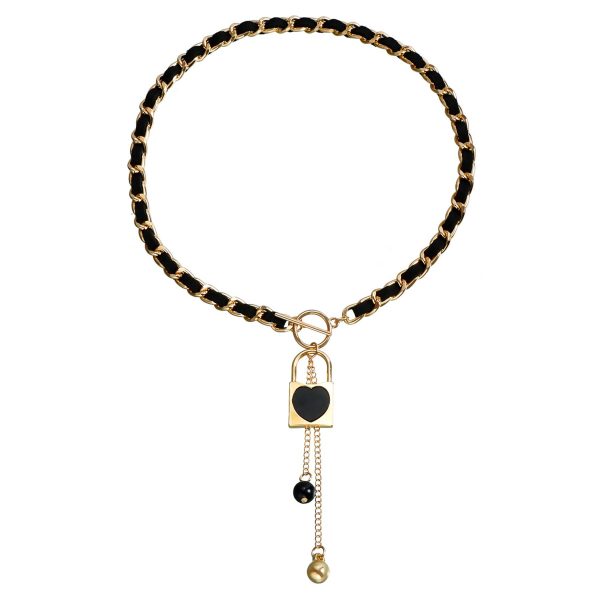 Fleece Black love tassel necklace - Image 4