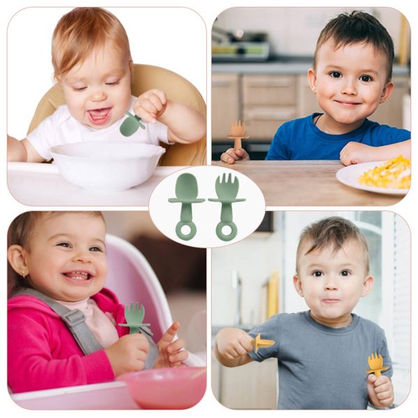 Silicone Baby Spoons Self Feeding and Forks - Image 6