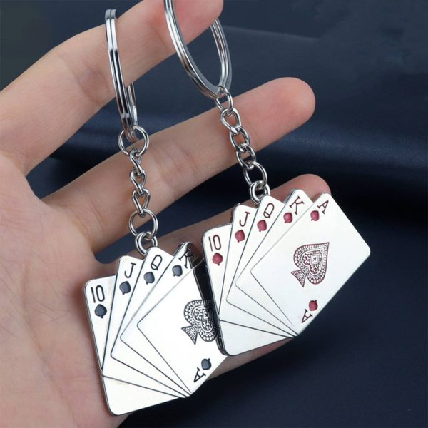 Playing card keychain