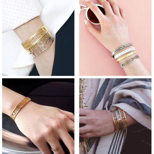 Stainless Steel Cut-out personality opening bracelet - Image 3