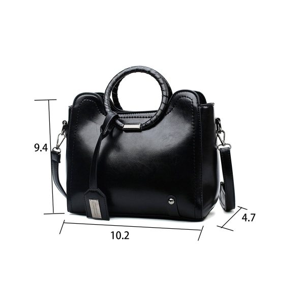 PU woven tote bag handbag for women With a round bracelet - Image 5