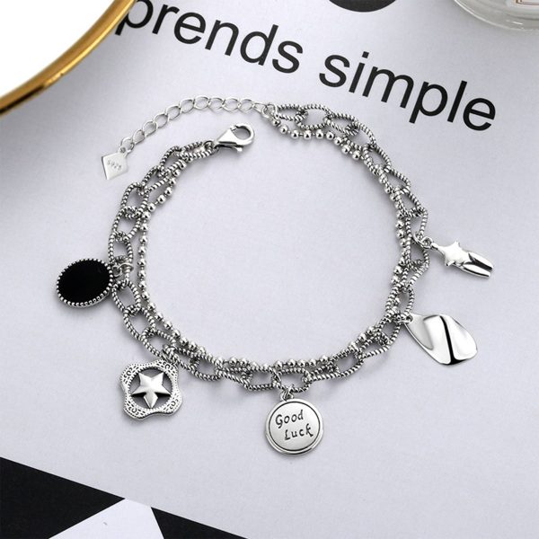 Silver Personality fashion multi-layer lucky bracelet - Image 2