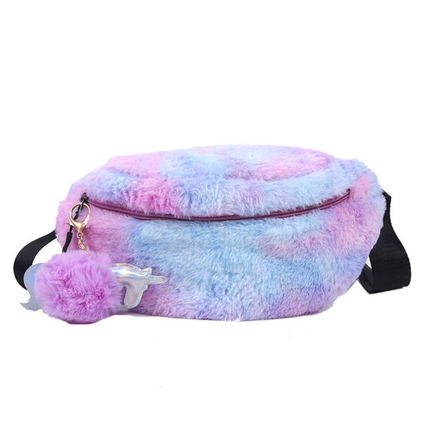 Cotton Stylish and versatile dyed plush belt chest bag - Image 3
