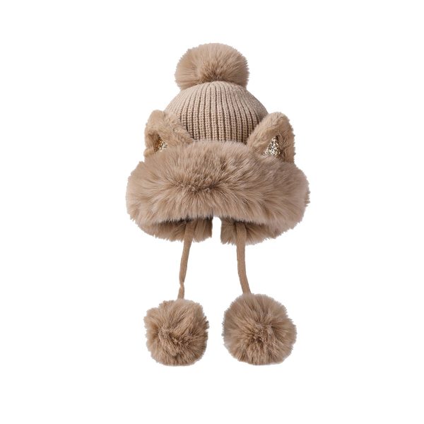 Women Winter Warm Cute Cat Ears Knitted Beanie Hat - Image 4