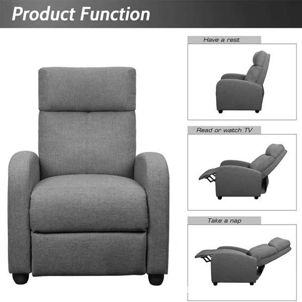 Adjustable Thick Recliner w/ Comfortable Footrest - Image 4
