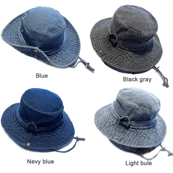 Women Cotton Travel Denim Bucket Hat