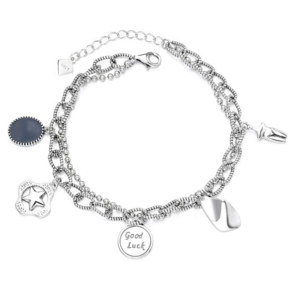 Silver Personality fashion multi-layer lucky bracelet