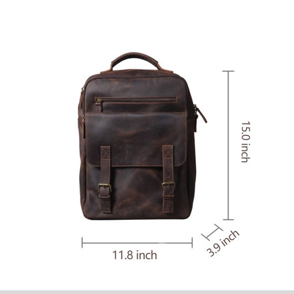Vintage Genuine Leather Laptop Men Backpack - Image 4