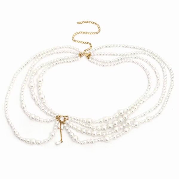 Alloy Multi-layered imitation pearl body chain - Image 3