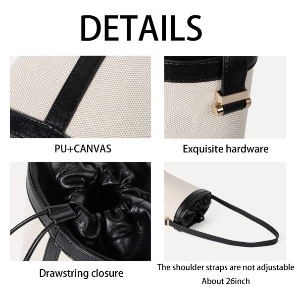 Contrasting canvas-paneled bucket shoulder bag - Image 6
