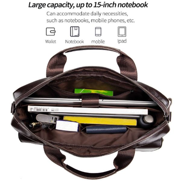 Genuine Leather Laptop Tote Bag - Image 5