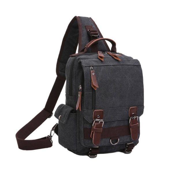 Large Capacity Canvas Crossbody Backpack for Business Travel - Image 3