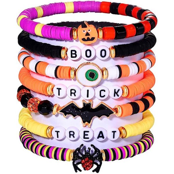 Acrylic Plastic Skull Halloween soft pottery bracelet - Image 5