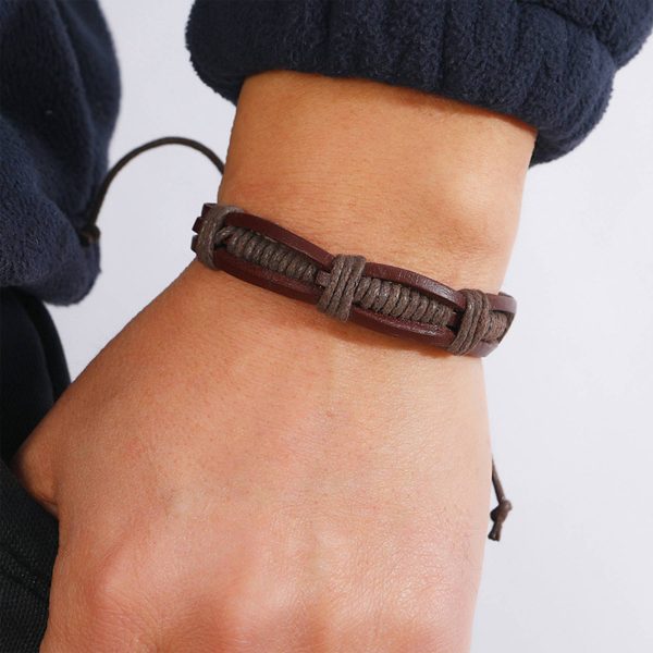 PU Simple hand-woven men's bracelets - Image 3
