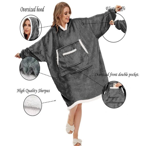 Oversized Microfiber Wearable Blanket - Image 4