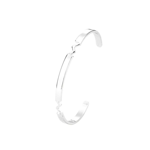 Engraved C-shaped Open Bracelet