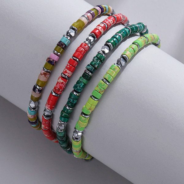 Stainless steel vintage dark green bracelet - Image 4