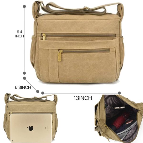 Light Weight Canvas Messenger CrossBody Bag for Women - Image 5