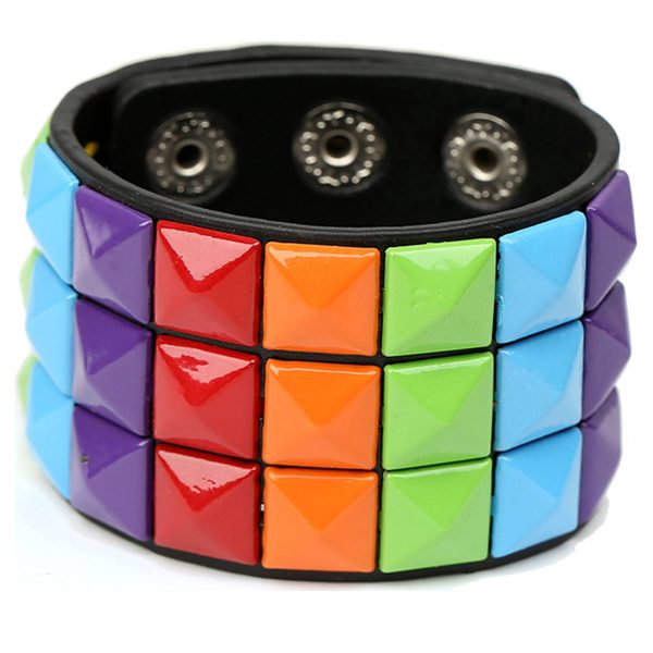 PU Multi-color square nail bracelet
