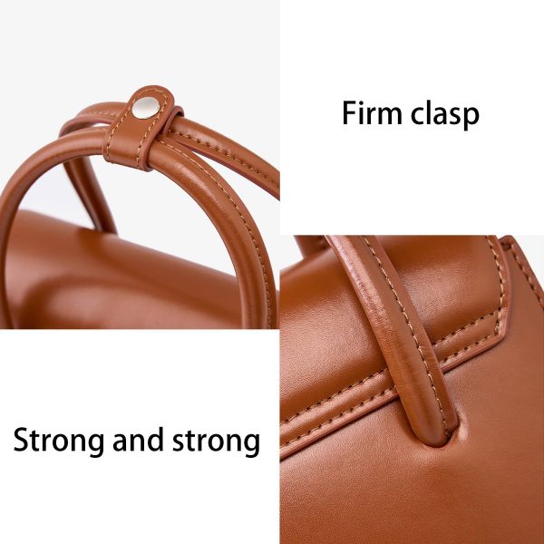 Genuine Leather Solid shoulder cross-body tote bag - Image 5