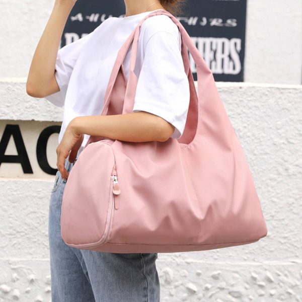 Nylon sports totes bags with shoes compartment for women