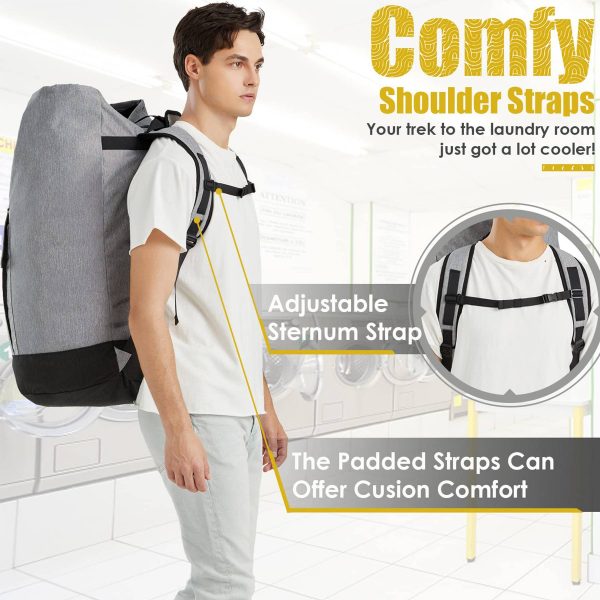 Polyester Heavy Duty Laundry Backpack - Image 6