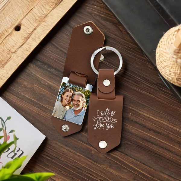 Customizable Compact Aluminium PU Leather Keychain - Image 6