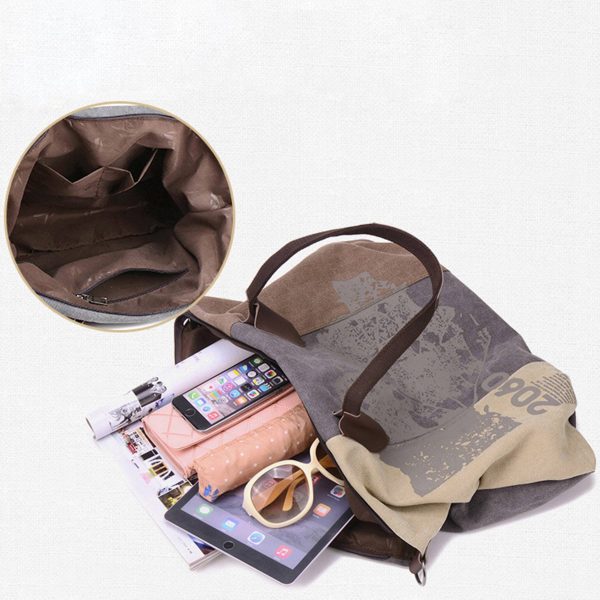 Canvas Shoulder Handbag Tote Shopper Bag For Women - Image 6