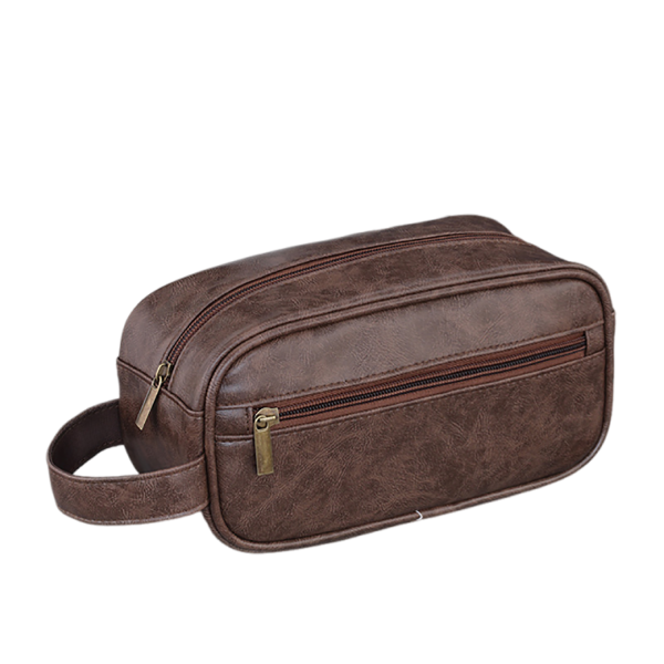 Men's Large Capacity PU Leather Travel Toiletry Bag