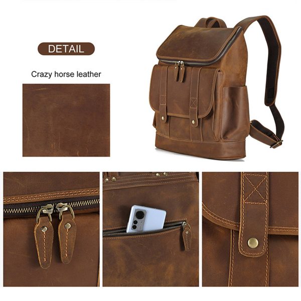 Leather Backpack for Men - Image 3