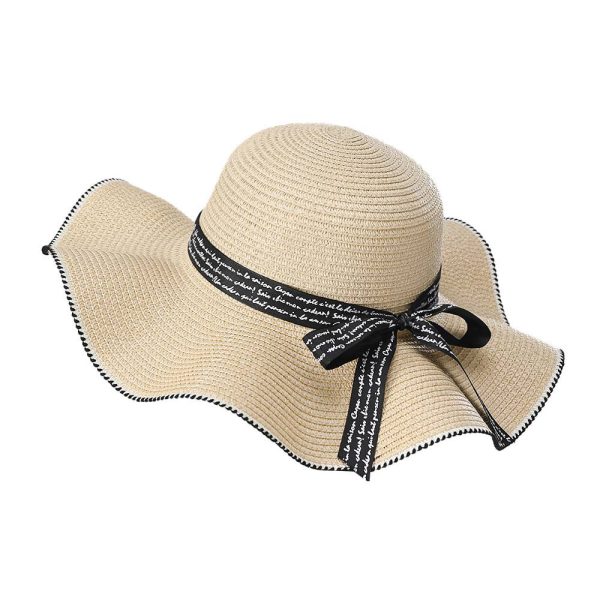 Women's bow straw sun hat
