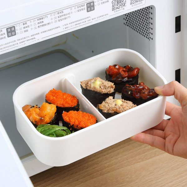 Wooden grain double layer plastic bento lunch box - Image 5