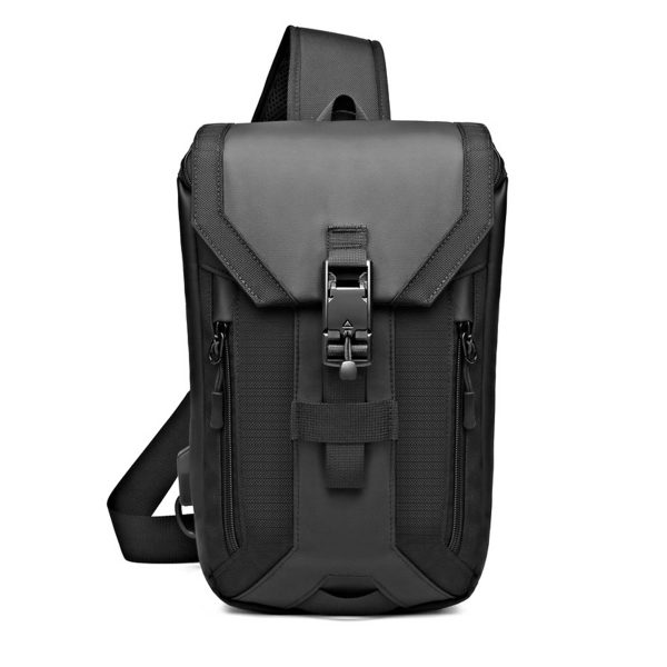 Oxford Waterproof Crossbody Sling Bag With USB Charging Port - Image 4