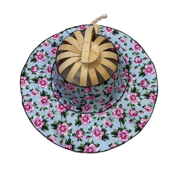 2 in 1 Portable Foldable Bamboo Fan Hat for Summer - Image 2