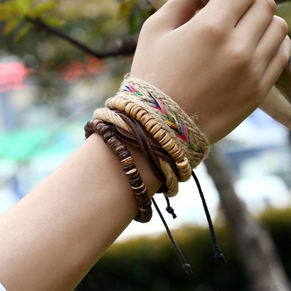 Jute Hand-woven vintage multi-layered bracelet - Image 2