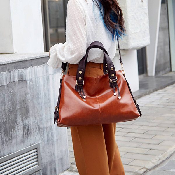 PU Large Capacity Tote Crossbody Bag - Image 7